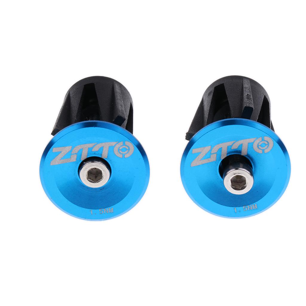 1 Pair Alloy Bike Bicycle Handlebar End Grips Plugs Handle Bar Caps Blue