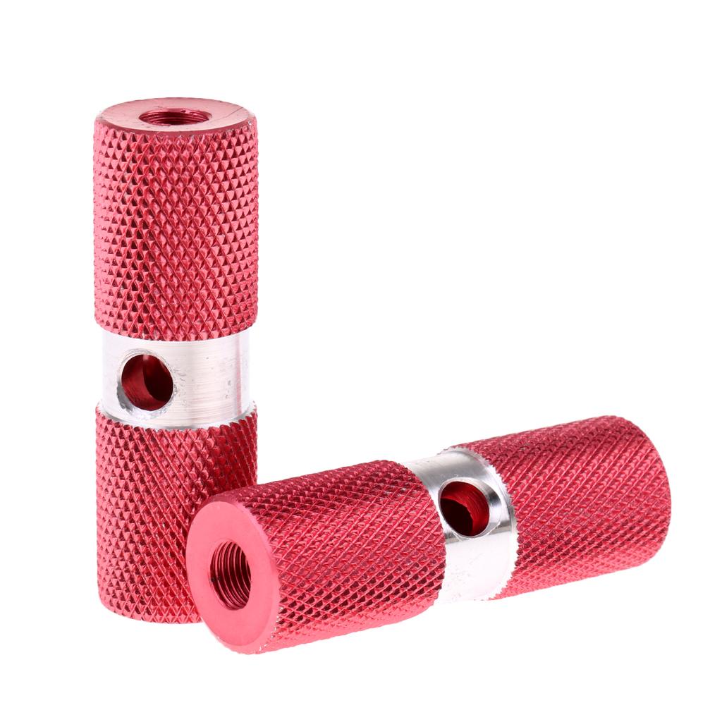 Aluminium Alloy Cylinder BMX Front Rear Axle Foot Pegs Bike Bicycle Red