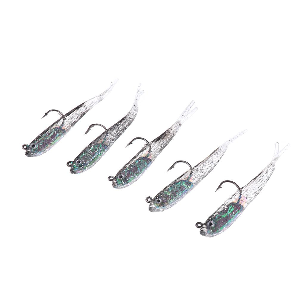 5pcs Fishing Lure Bait Soft Bait Fishing Lure Fishhook Artificial Bait 7.5cm
