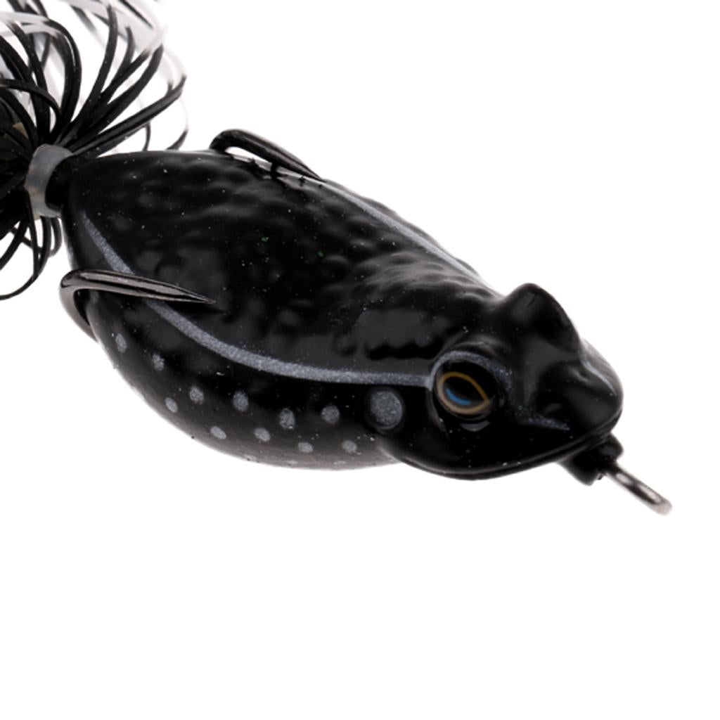 Frog Fishing Lures Soft Hook Baits Topwater Crankbait with Threads Skirts C3