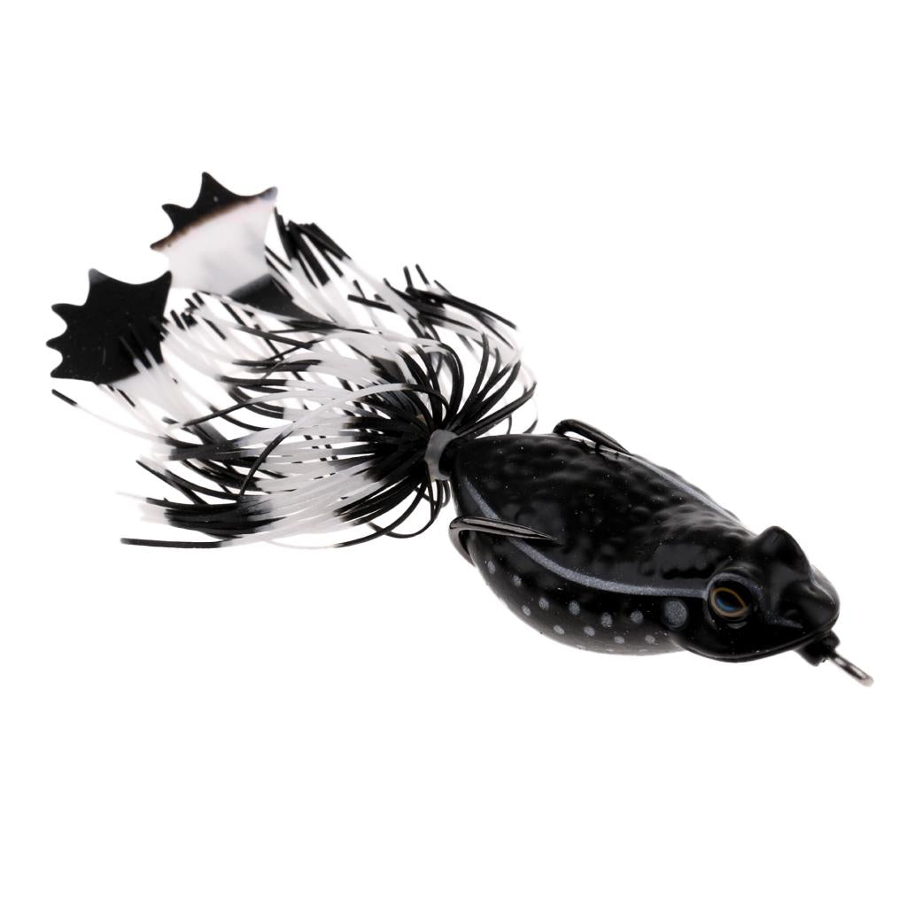 Frog Fishing Lures Soft Hook Baits Topwater Crankbait with Threads Skirts C3