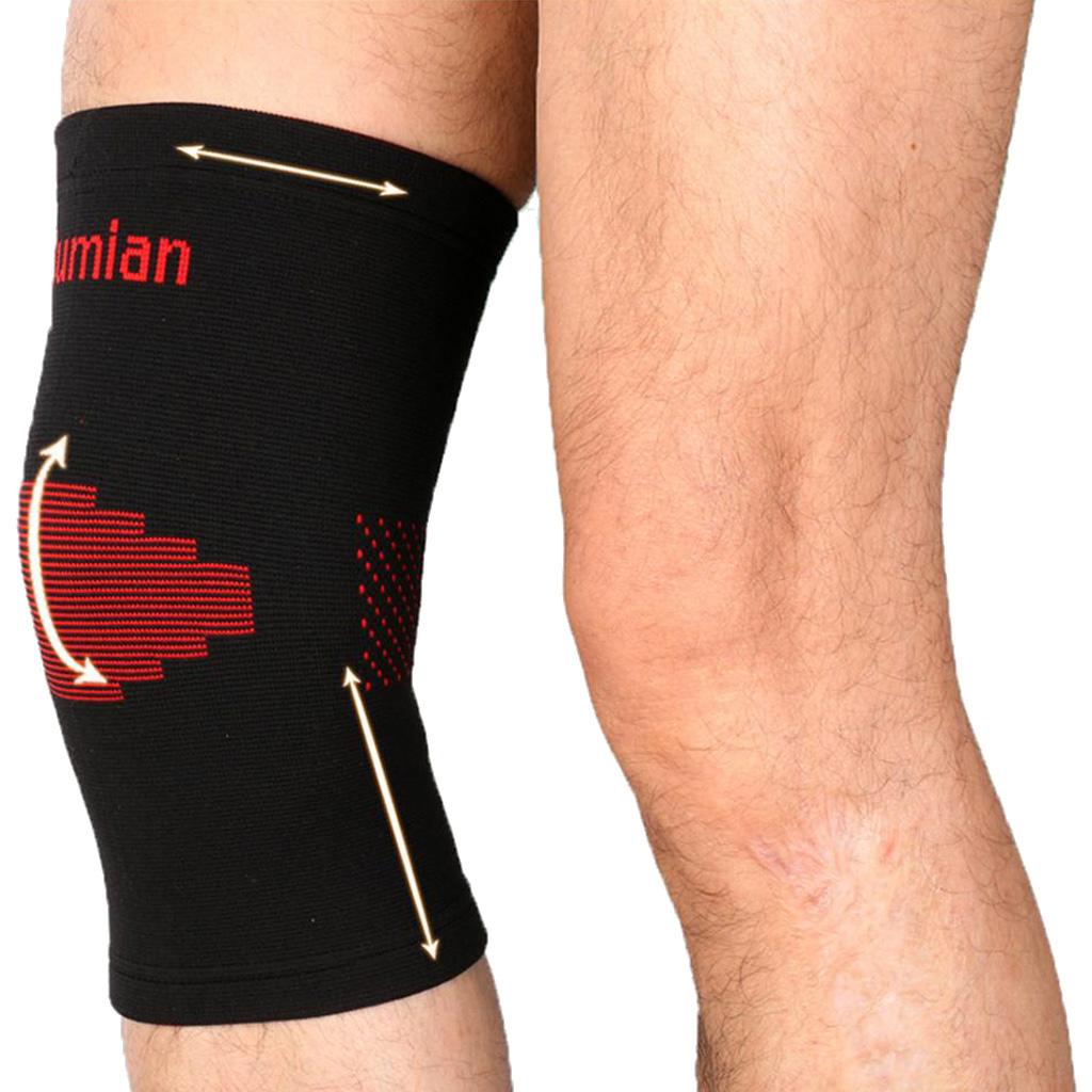 Classic Red Black Color knitting Keep Warm Sports Knee Sleeve Brace XL