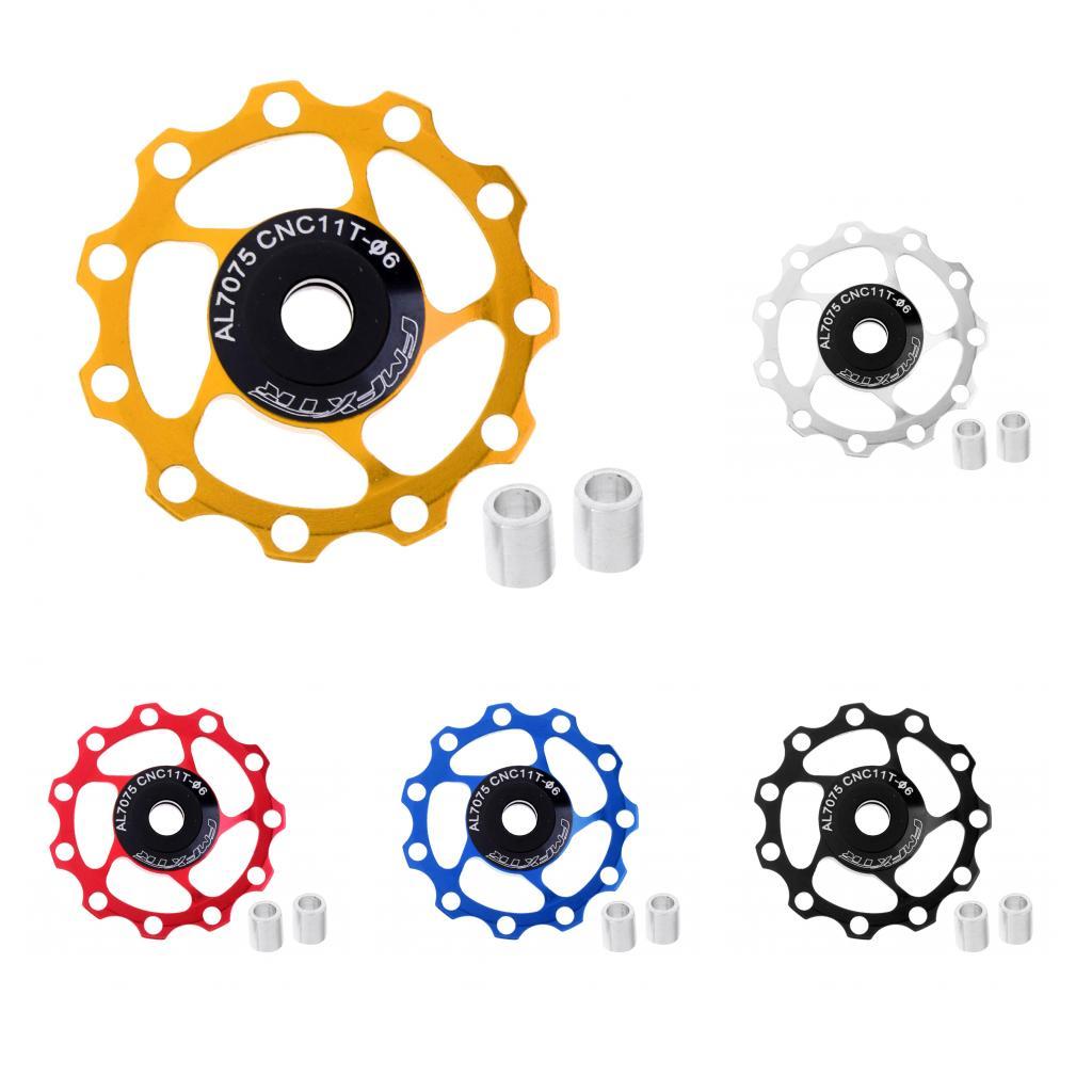 Bike Jockey Wheel Bicycle Rear Derailleur Guide Pulley 11T Bearing Silver