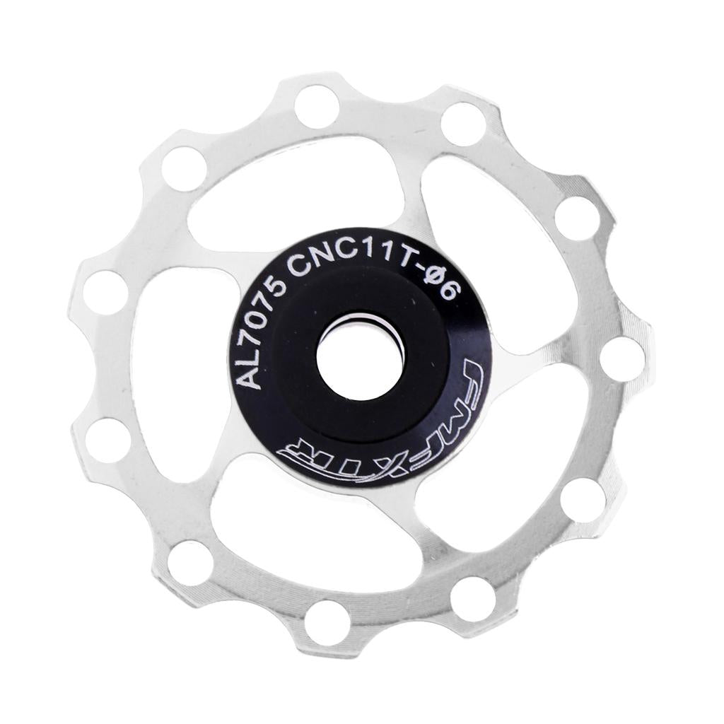 Bike Jockey Wheel Bicycle Rear Derailleur Guide Pulley 11T Bearing Silver