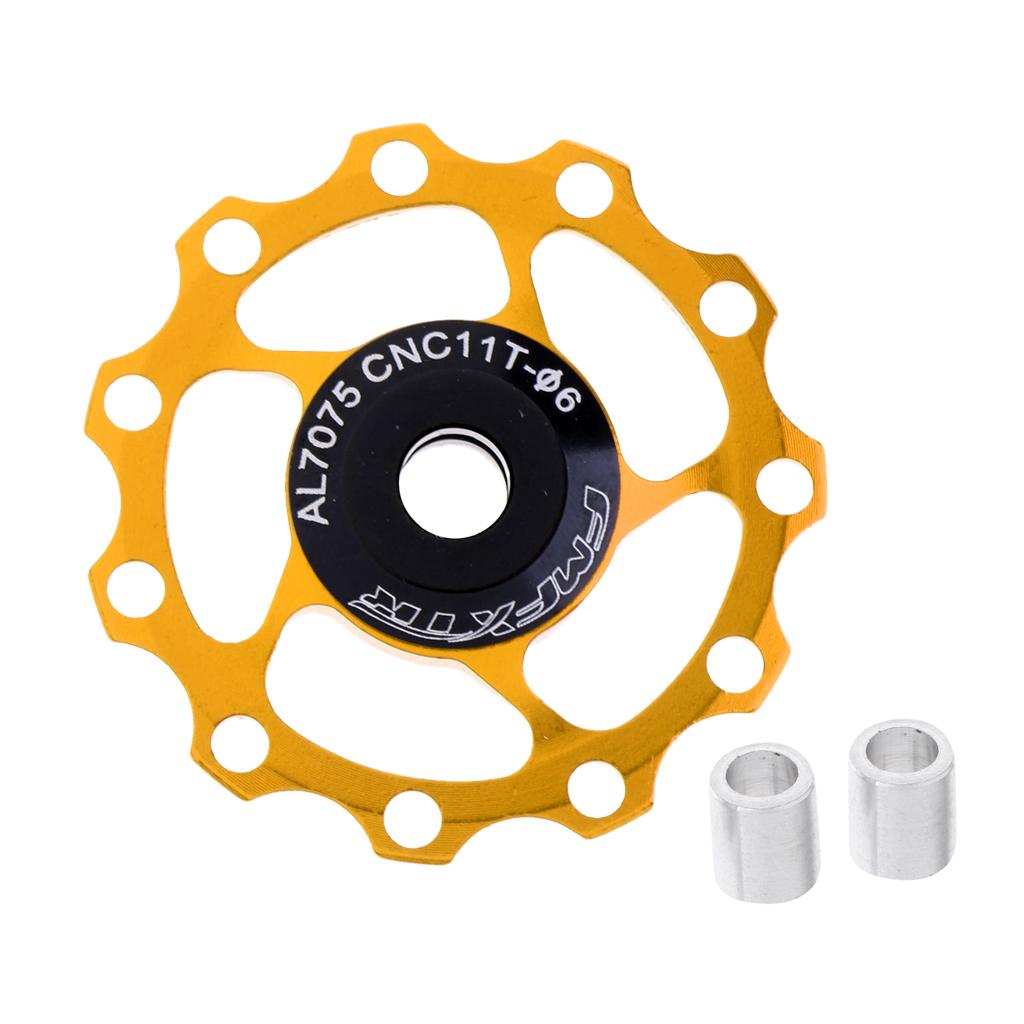 Bike Jockey Wheel Bicycle Rear Derailleur Guide Pulley 11T Bearing Gold
