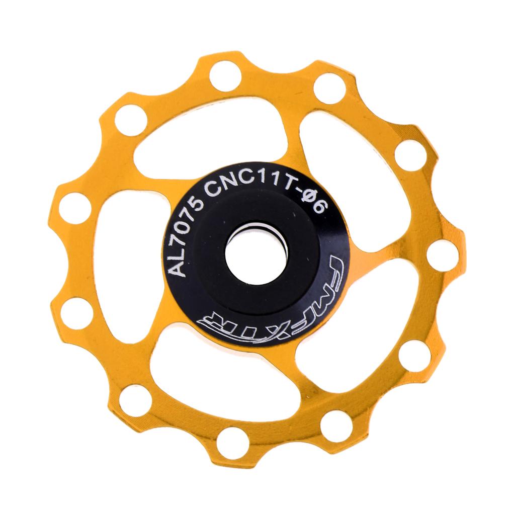 Bike Jockey Wheel Bicycle Rear Derailleur Guide Pulley 11T Bearing Gold