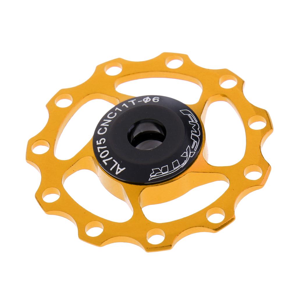 Bike Jockey Wheel Bicycle Rear Derailleur Guide Pulley 11T Bearing Gold