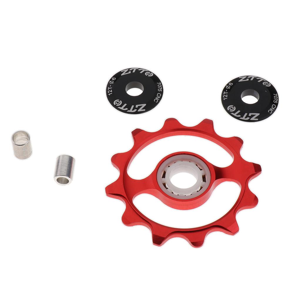 Bike Jockey Wheel Bicycle Rear Derailleur Ceramic 12T Guide Wheel Red