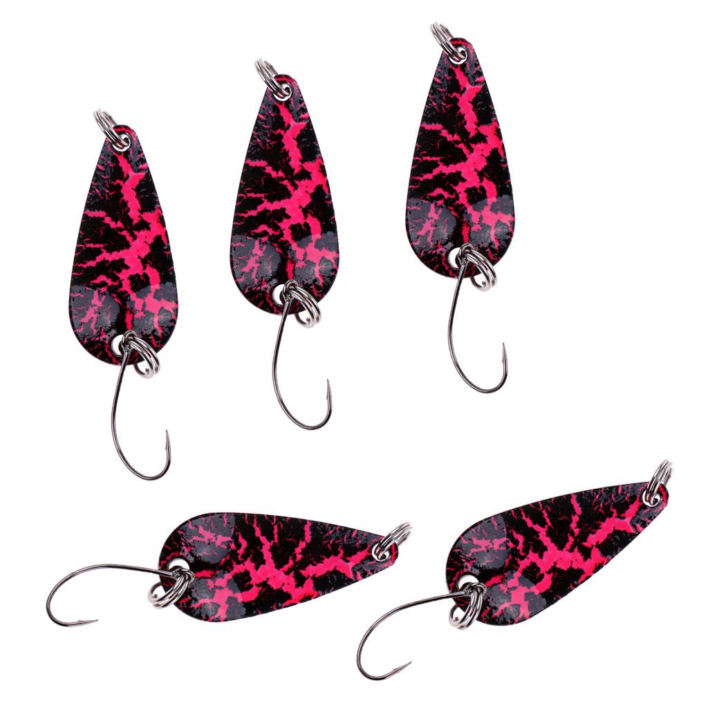 5Pcs Fishing Lures Set Copper Spoon Sequins Metal Lures Hard Baits Color 3