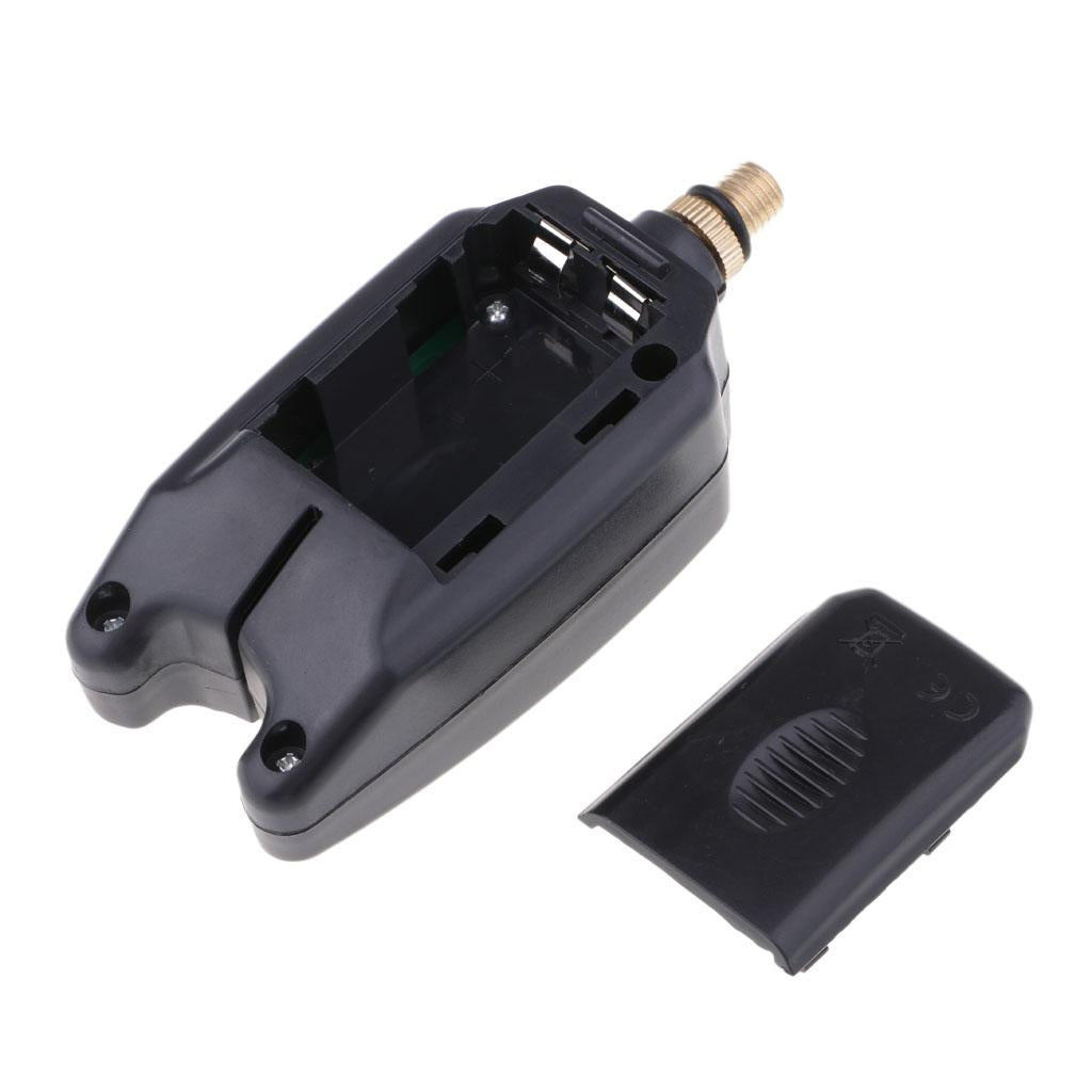 Fishing Bite Alarm Indicator Sound Light Alert Fishing Rod Holder Black