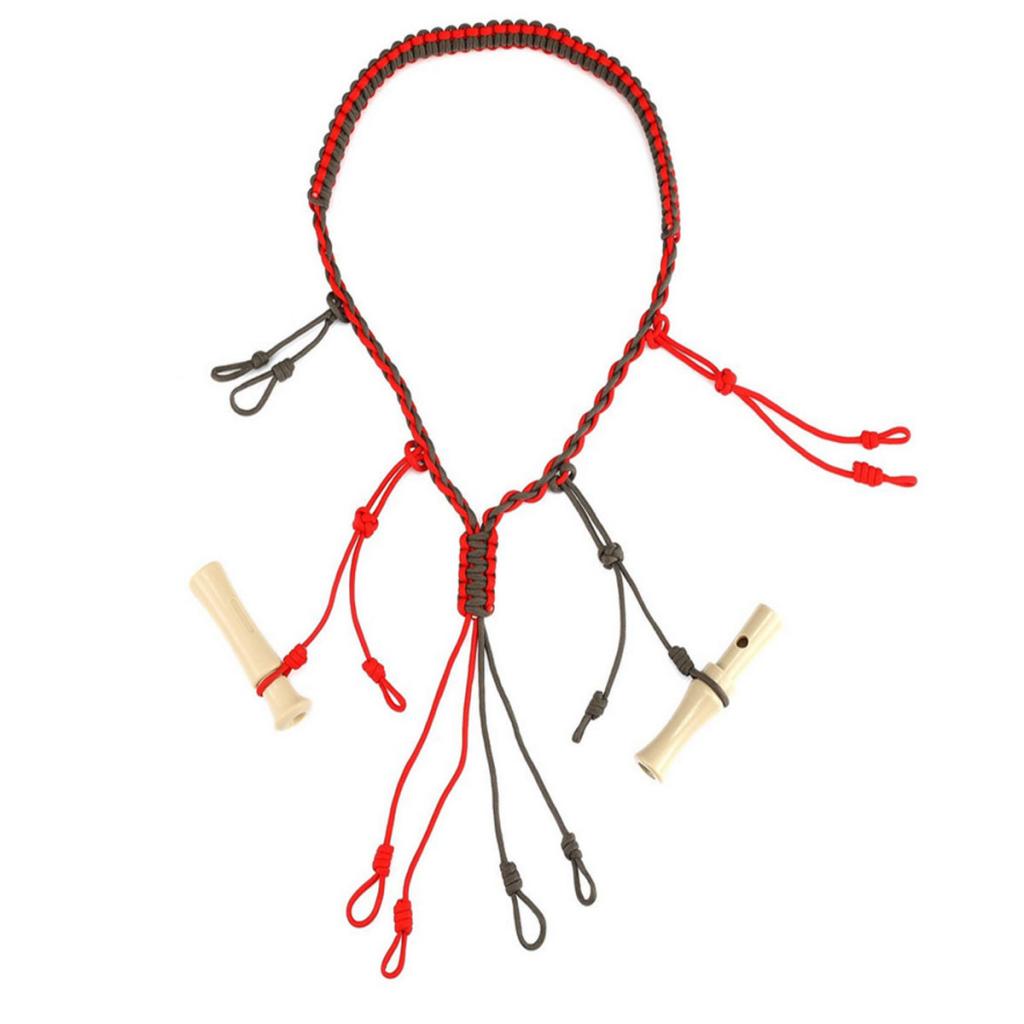 Duck Call Lanyard Secures 5 Calls Adjustable Loops Hunting Gear Black