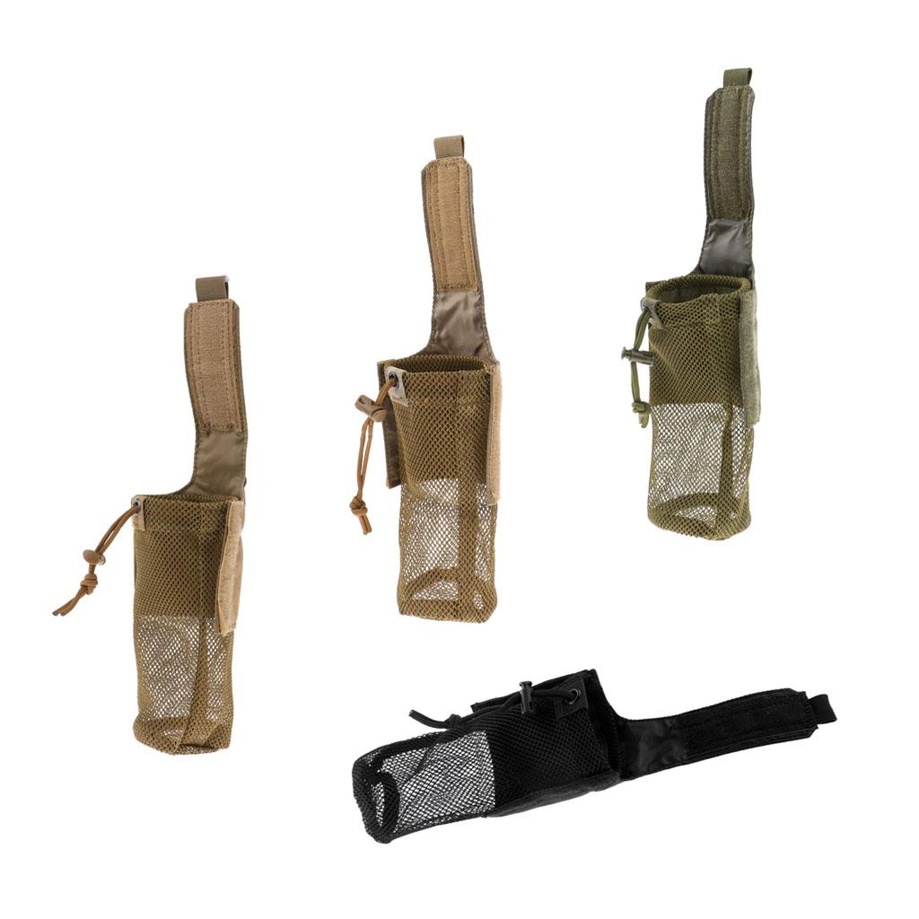 Outdoor Foldable Mesh Water Bottle Carrier Drinking Pouch Bag Holder Tan
