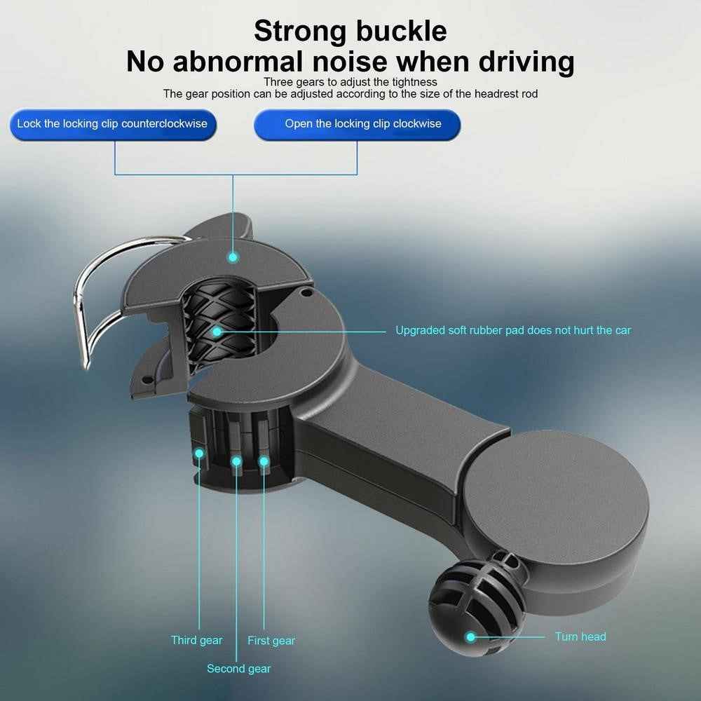 F4207 Rear Seat Car Fan 3 Speeds 5 Blades 360 Degree Rotatable Double Head Cooling Fan