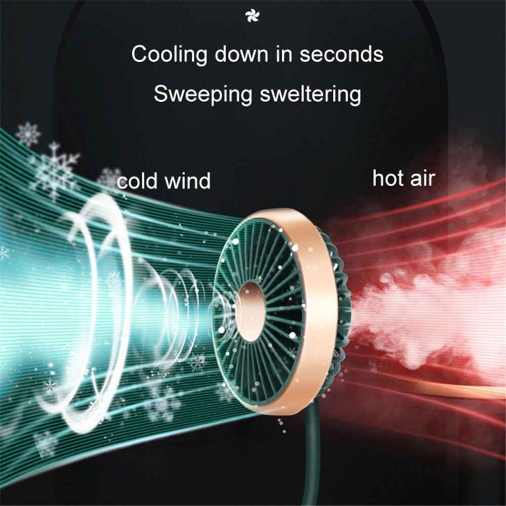 Universal Car Cooling Fan USB Dual Head Dashboard Fan 360-degree Rotatable 3 Speed Fans for SUV RV Boat Auto Vehicles - Black / Green / Gold