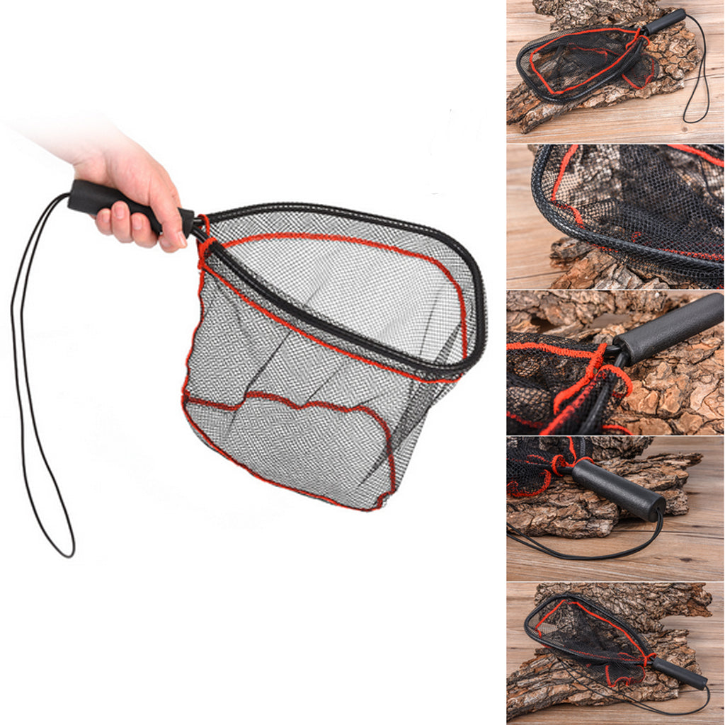 Aluminum Landing Net Catch and Release Nets Fly Fishing Nylon Mesh Brail Net