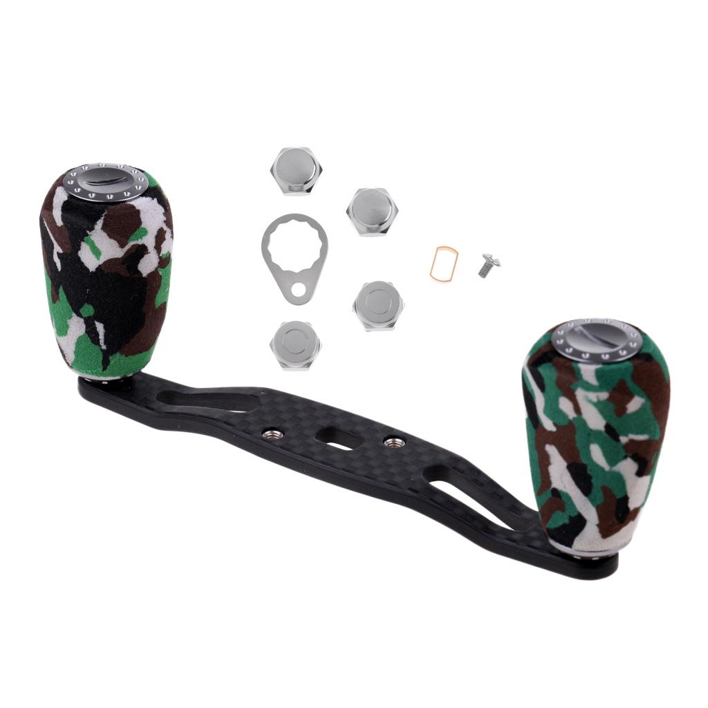 Carbon Fiber Fishing Reel Handle DIY for Baitcasting Reel Replacement Green