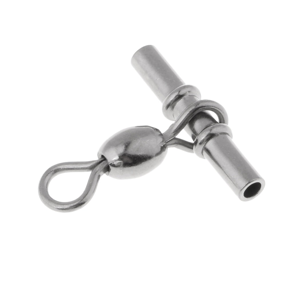 10pcs Fishing Crimp Swivel Cross-line Crane Swivel Tackle Connector 5
