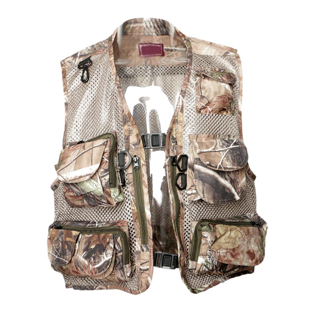 Multi-Pocket Fishing Hunting Mesh Vest Quick-Drying Photography Jacket XXL