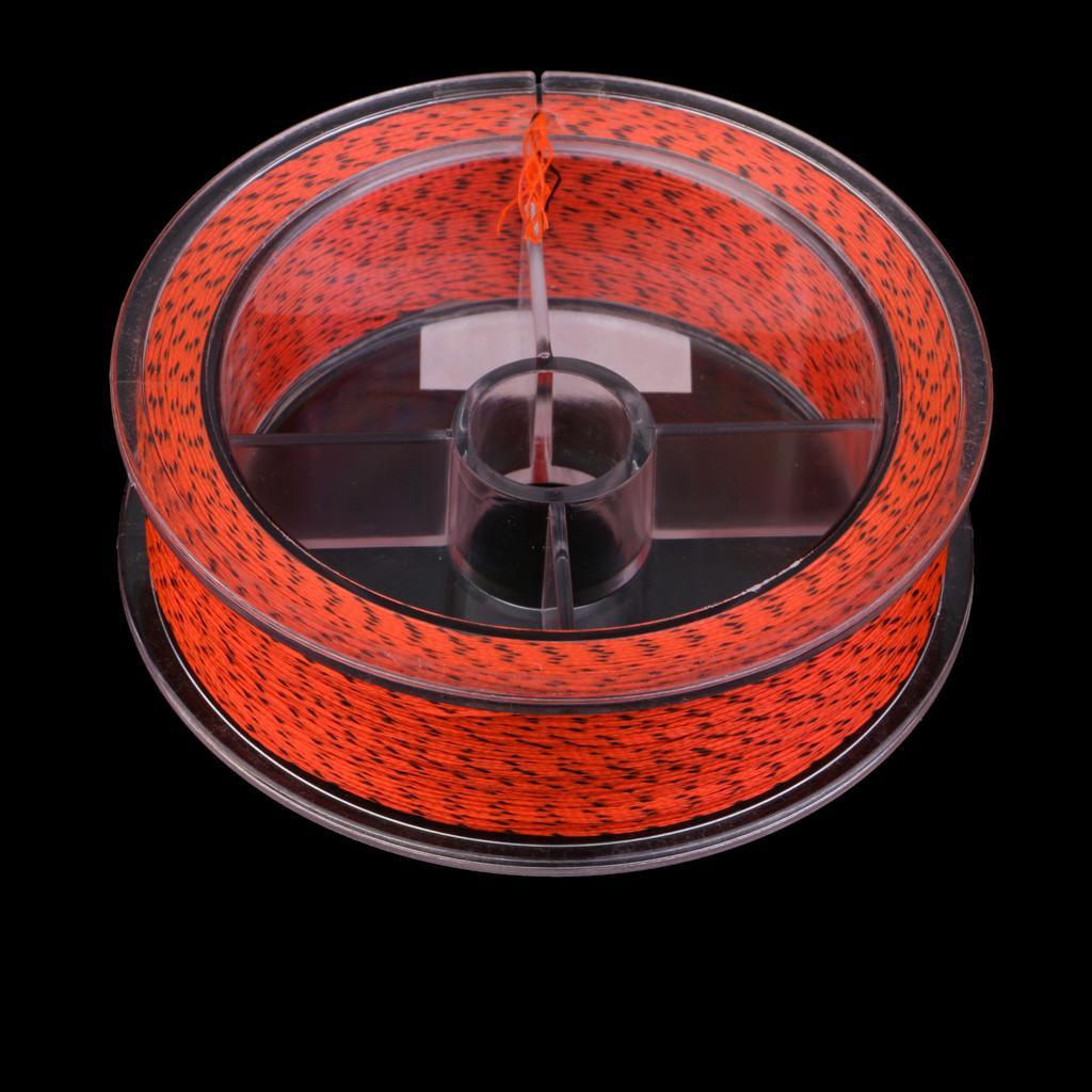 Fly Fishing Backing Line 100M 20LB High Strength Braid Fly Line Black Orange