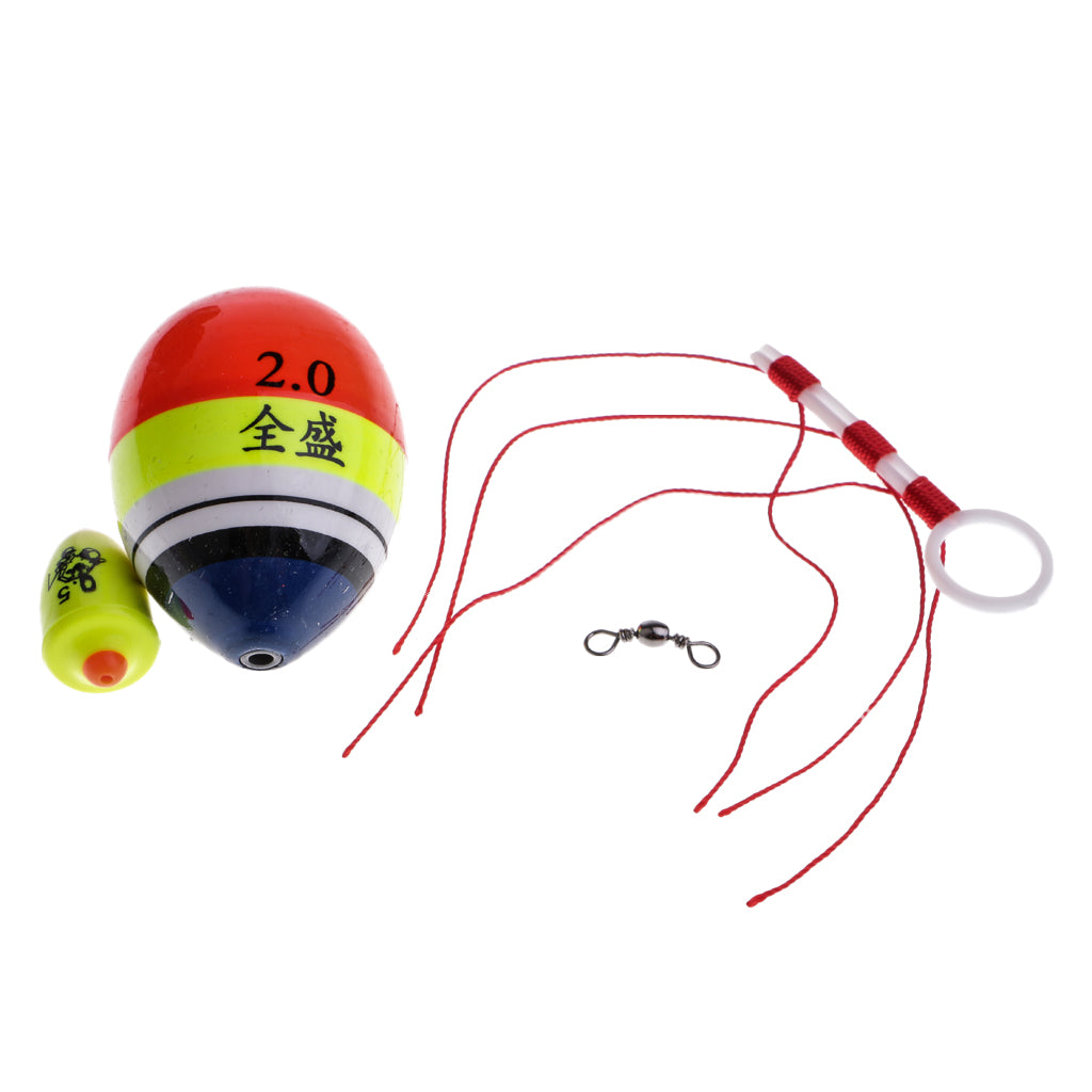 Set of Fishing Lure Floats Bobbers Fish Drift Buoy Beads Swivel with Box