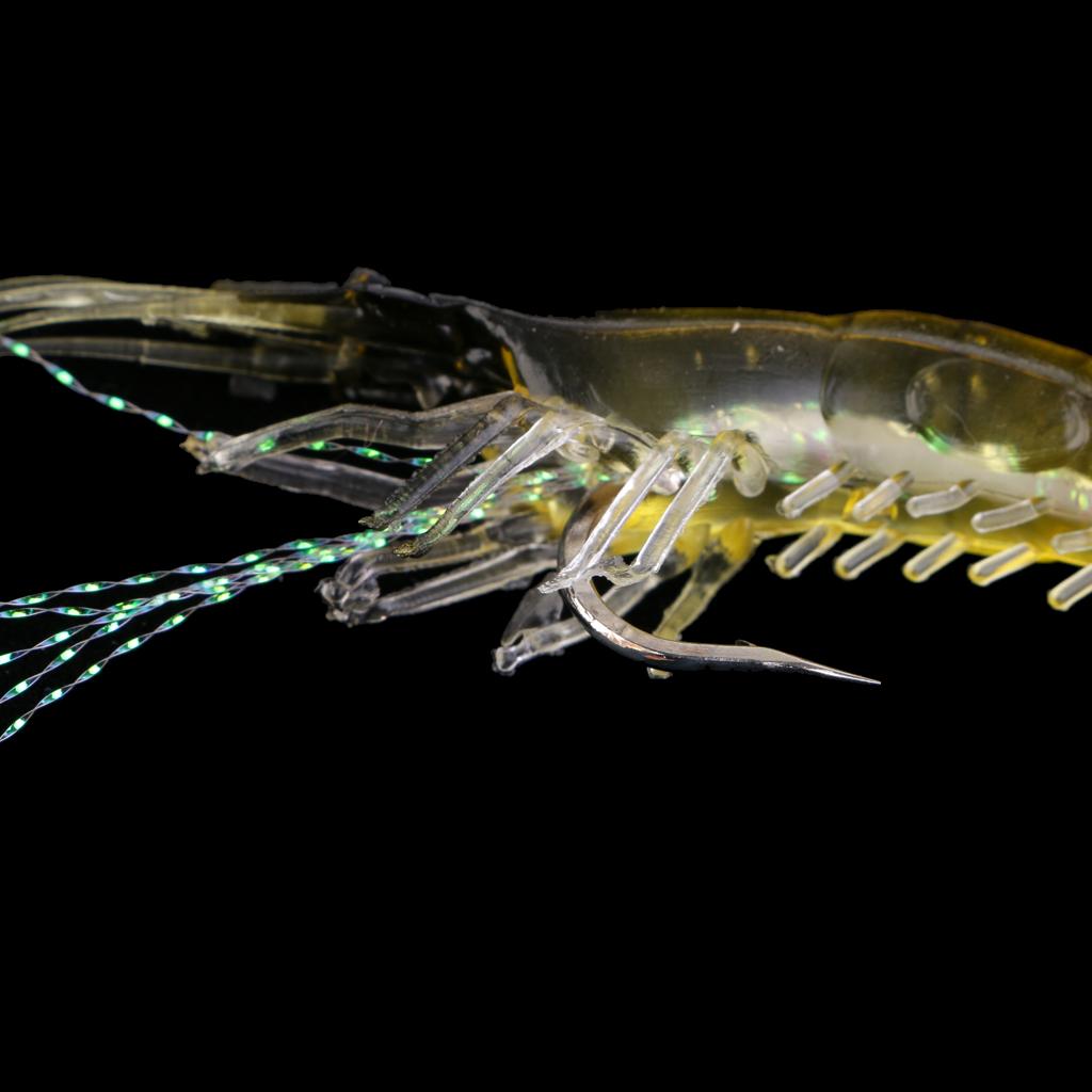 3Pcs Soft Shrimp Fishing Lures with Hook Mixed Color Sea Fishing Crank baits