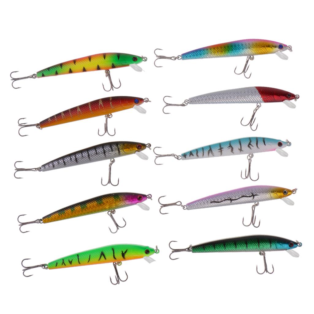 10pcs Fishing Lure Minnow Lure Minnow Baits Tackle Anchor Hook 9.5CM/8.5G