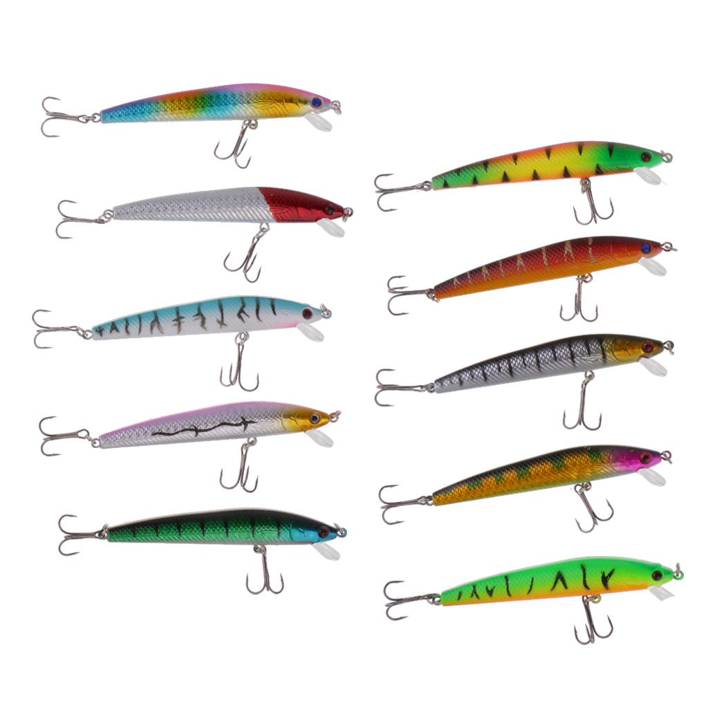 10pcs Fishing Lure Minnow Lure Minnow Baits Tackle Anchor Hook 9.5CM/8.5G