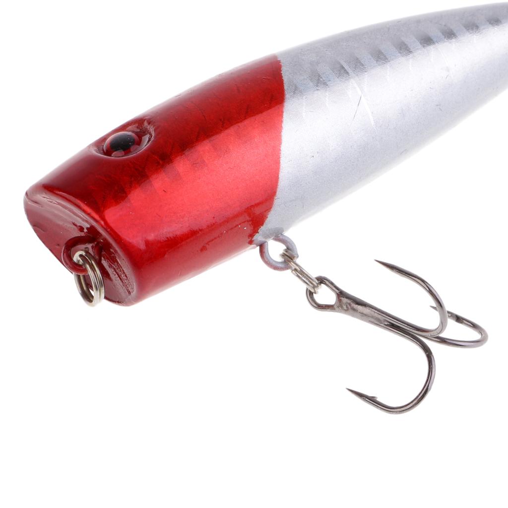 Topwater Fishing Lures Floating Poppers Hard Lures Bass Baits w/Treble Hooks