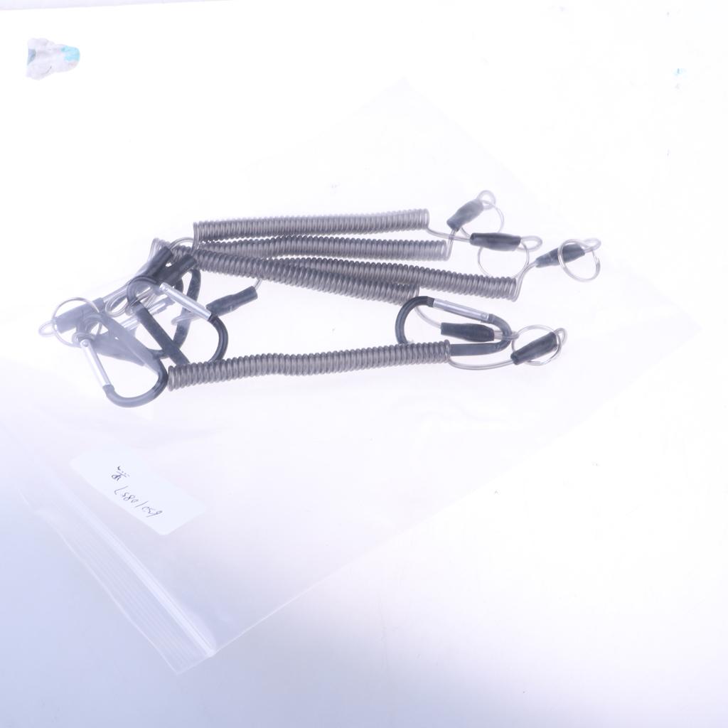 Fishing Lanyard Safety Rope Wire Steel for Securing Pliers, Lip Grips Black