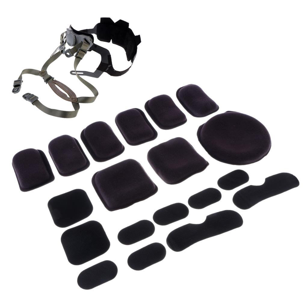 MICH Fast Helmet Retention System Strap & Helmet Cushion Pads Set Gray