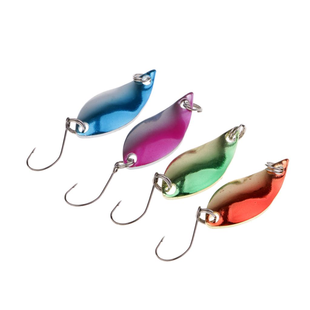 4 Pieces Fishing Lures Baits Spoon Lures Metal Hard Baits Crankbaits Tackle