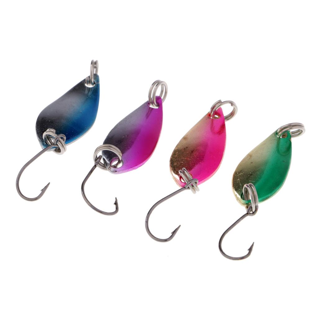 4Pcs Fly Fishing Sequins Lure Bait Set Spinner Spoon Hard Paillette Baits