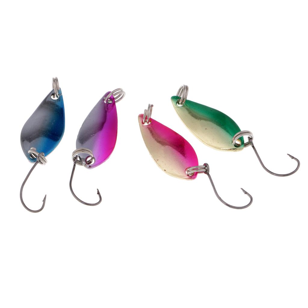 4Pcs Fly Fishing Sequins Lure Bait Set Spinner Spoon Hard Paillette Baits