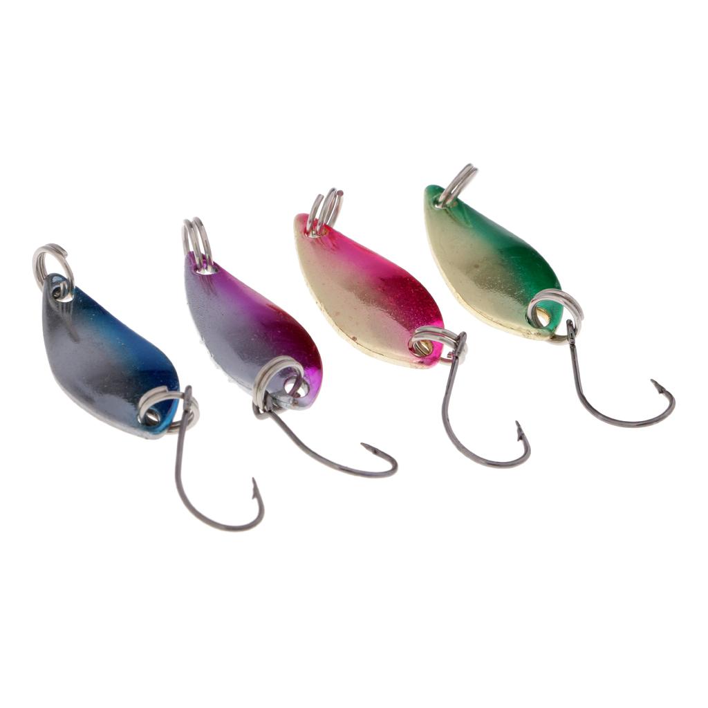 4Pcs Fly Fishing Sequins Lure Bait Set Spinner Spoon Hard Paillette Baits