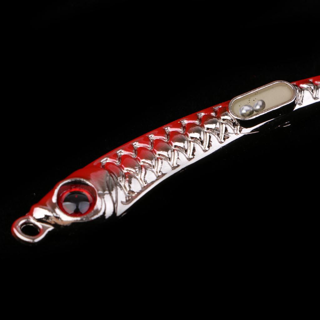 Spoons Hard Fishing Lures w/Hooks Salmon Bass Metal Fishing Lure Baits Red