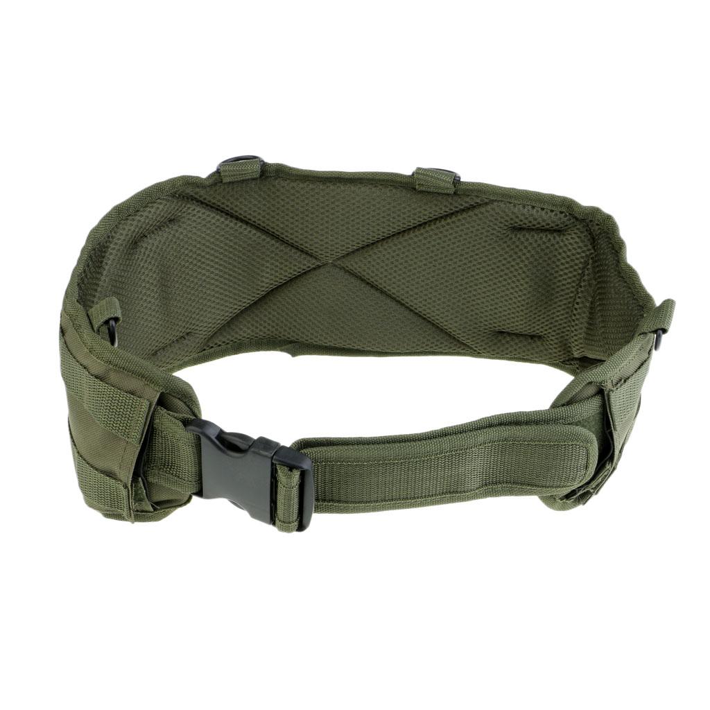 Tactical Battle Molle Belt Webbing Combat Waist Padded Belt Army Green