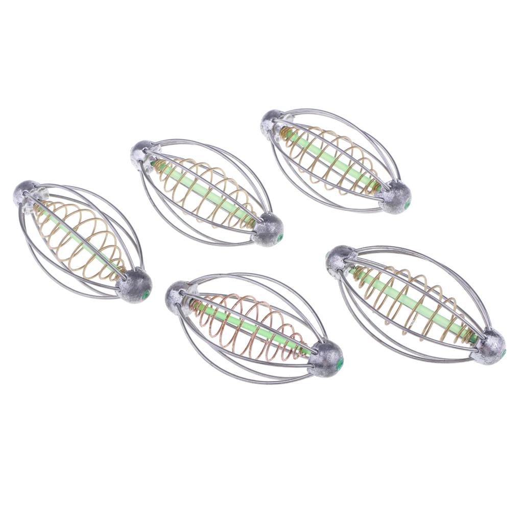 Fishing Baits Cage Spring Lure Inline Hanging Feeder 47g  with spring
