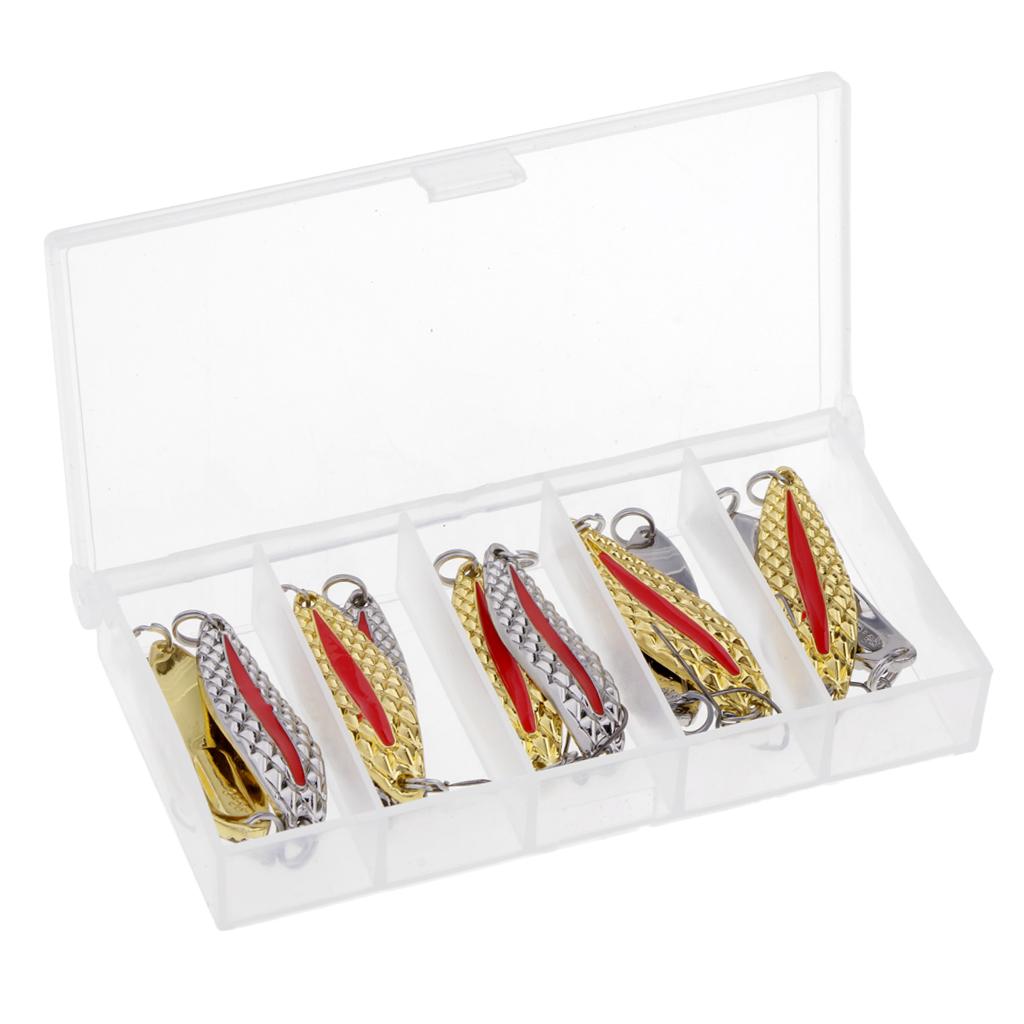10pcs Fishing Baits Metal Spinner Spoon Fishing Lures Sequins 3.5g Red