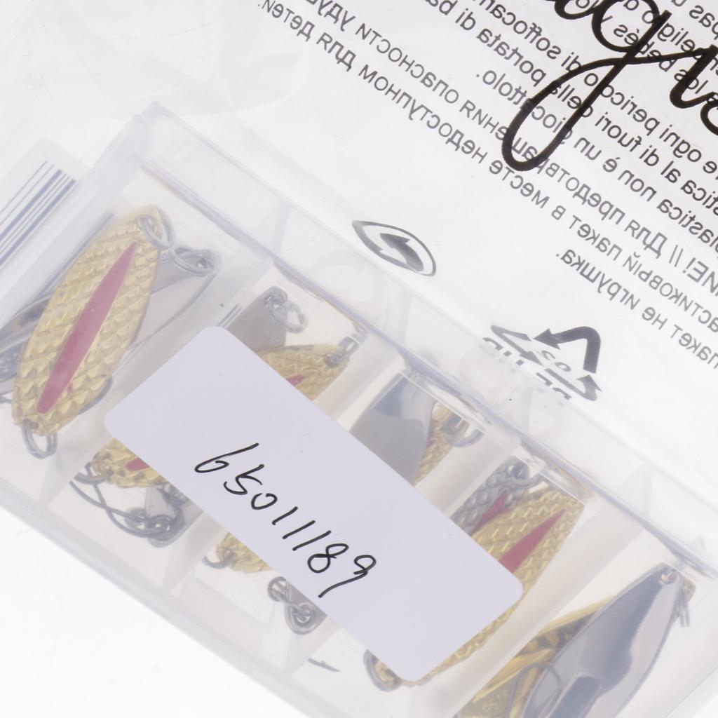 10pcs Fishing Baits Metal Spinner Spoon Fishing Lures Sequins 3.5g Red