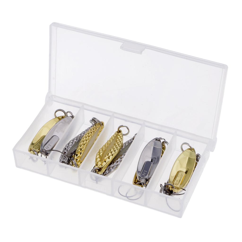 10pcs Fishing Baits Metal Spinner Spoon Fishing Lures Sequins 3.5g Luminous