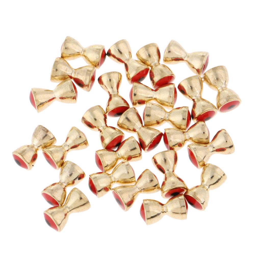 25Pcs Fly Tying Beads Brass Dumbbell Bead with Eyes Fly Tying Material 6.3mm