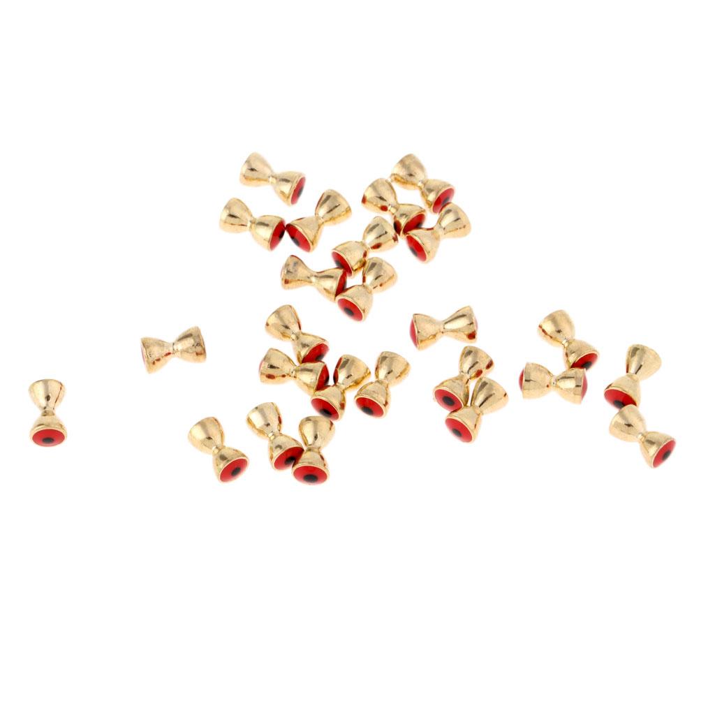 25Pcs Fly Tying Beads Brass Dumbbell Bead with Eyes Fly Tying Material 6.3mm