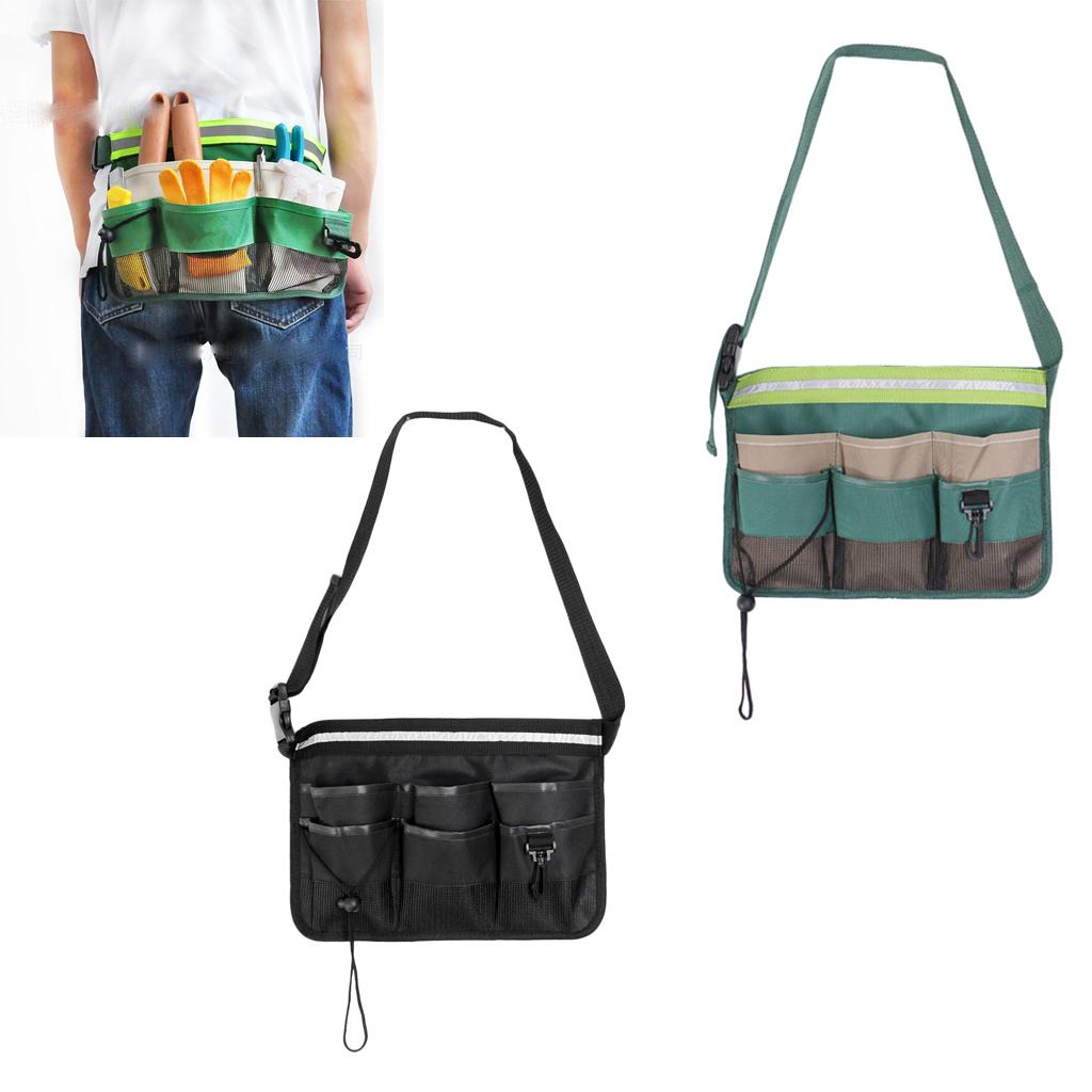 Gardening Tools Belt Bags 8 Pockets Garden Waist Bag Hanging Pouch Green