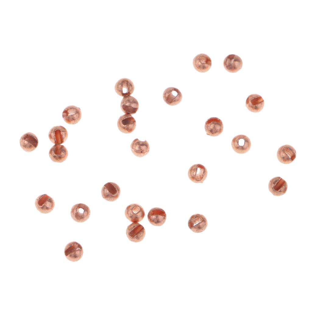 25pcs Fly Tying Slotted Tungsten Beads Heavy Deep Nymphs Head Beads 2.5mm