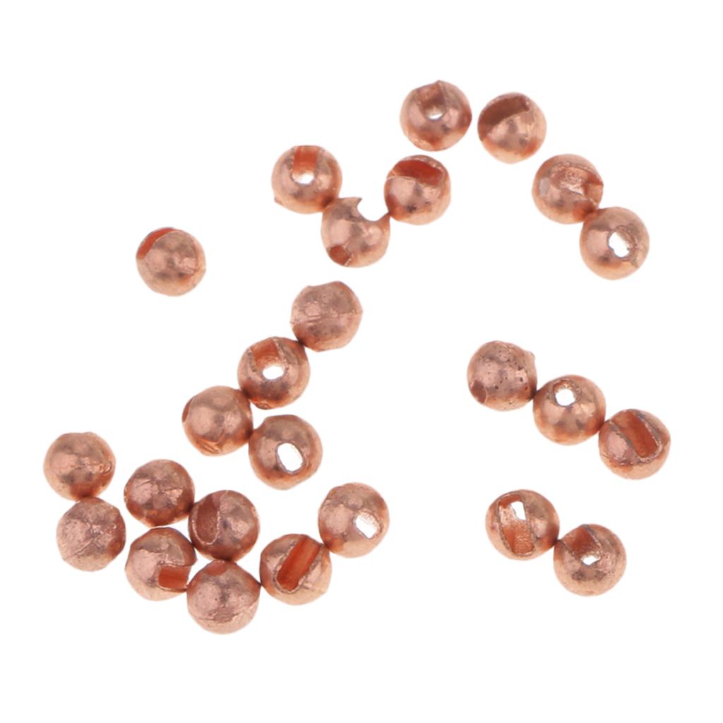 25pcs Fly Tying Slotted Tungsten Beads Heavy Deep Nymphs Head Beads 2.5mm