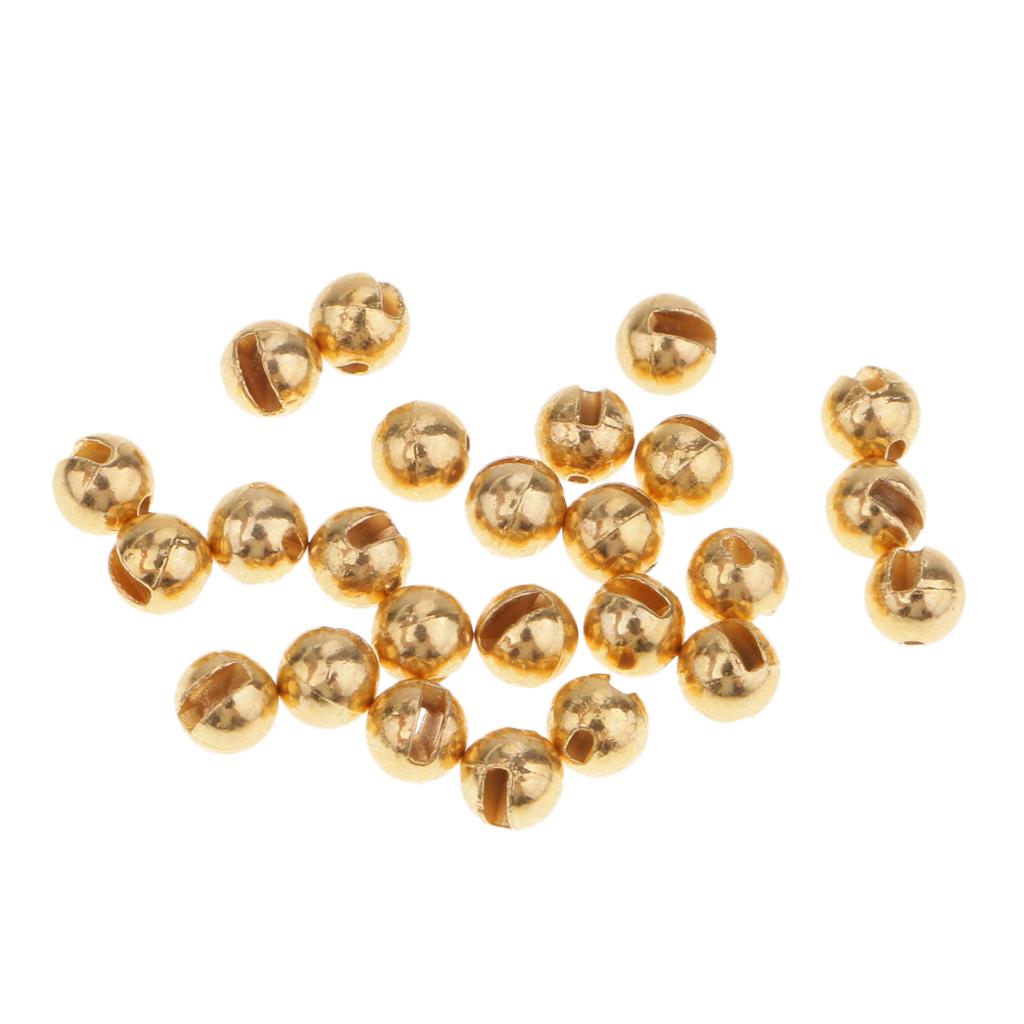 25pcs Fly Tying Slotted Tungsten Beads Heavy Nymphs Head Ball Beads 3.0mm