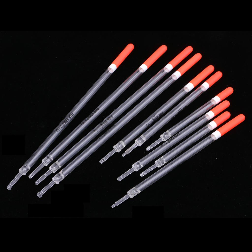 10pcs Rock Fishing Buoy Plastic Fishing Floats Set Crystal Waggler Model 2