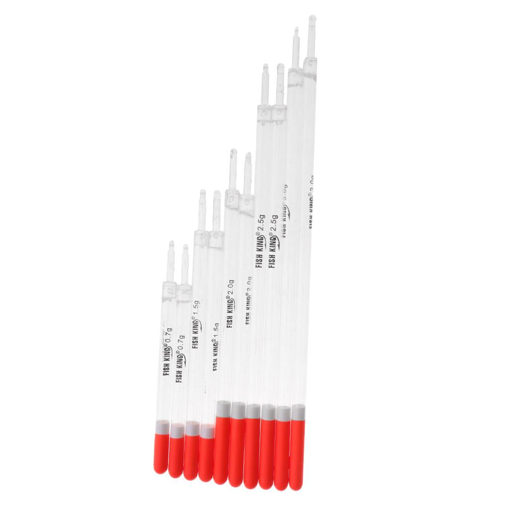 10pcs Rock Fishing Buoy Plastic Fishing Floats Set Crystal Waggler Model 2