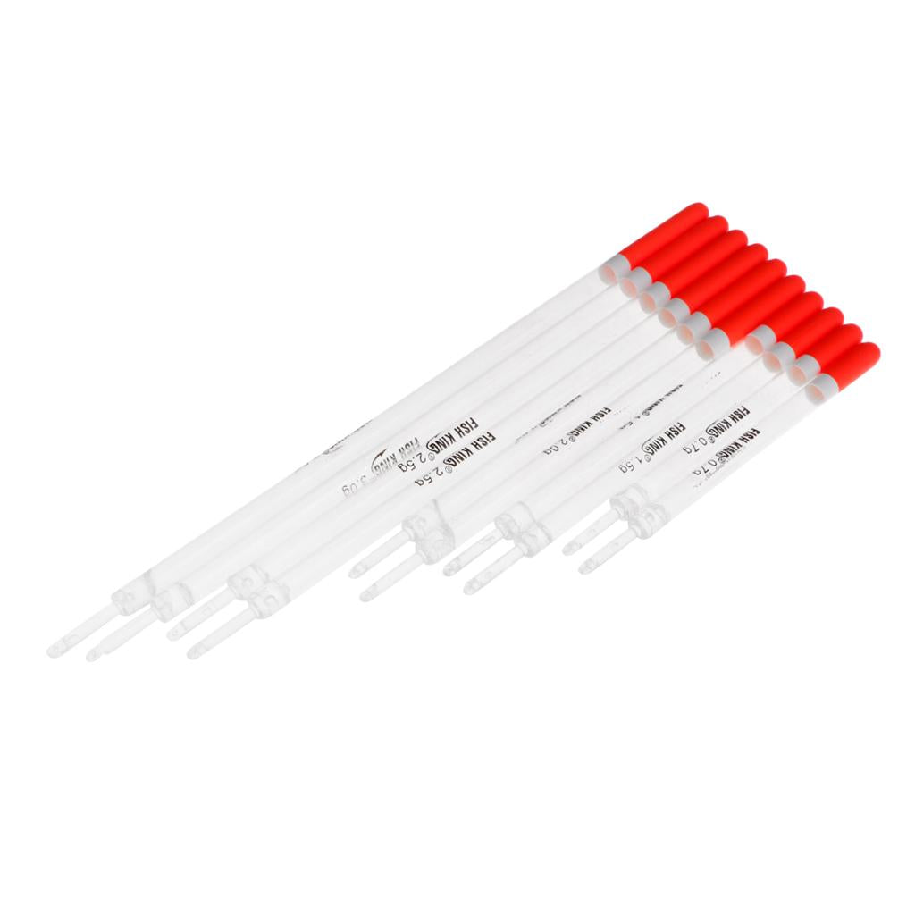 10pcs Rock Fishing Buoy Plastic Fishing Floats Set Crystal Waggler Model 2