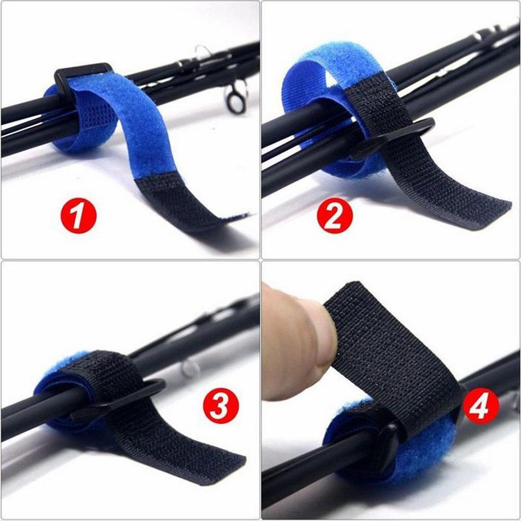 10pcs 20cm Fishing Rod Belts Nylon Reusable Fishing Rod Tie Strap Holder